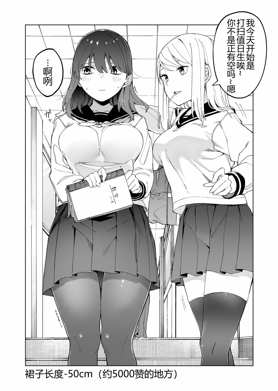 每多一个赞，就让班上的土妹子裙子短0.1mm1话图